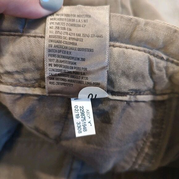 American Eagle Pants Women's 8 Green High Rise Wide Leg Crop Beach Boho Y2K - Picture 11 of 11